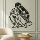 Seated Cuddle Metal Wall Art | Romantic Couple Decor - lifestyle view 2