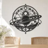Saturn Ring Rhythm Metal Wall Art | Celestial Boho Wall Decor - lifestyle view 4