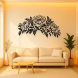 Peony Garden Arc Metal Wall Art | Botanical Metal Wall Decor