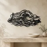 Storm Wave Crest Metal Wall Art | Coastal and Nautical Wall Decor - lifestyle view 3