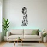 Over Shoulder Glance Metal Wall Art | Minimalist Woman Line Art