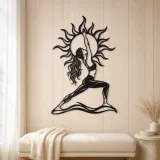 Sun Salutation Metal Wall Art | Movement Silhouette Decor - lifestyle view 5
