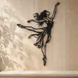 Graceful Arabesque Metal Wall Art | Movement Silhouette Decor - lifestyle view 5
