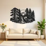 Redwood Canopy Metal Wall Art | Nature Silhouette Decor