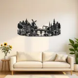 Amsterdam Canal Line Metal Wall Art | Travel and City Wall Decor