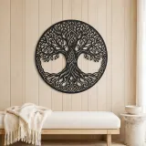 Celtic Roots Tree Metal Wall Art | Botanical Metal Wall Decor - lifestyle view 5