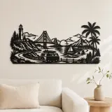 Arte mural de metal Van Life Coast | Decoración de viaje y ciudad
