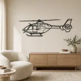 EC135T2 Helicopter Silhouette Metal Wall Art, Home Decor, Birthday Gift, Aircraft Silhouette - lifestyle view 5