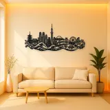 Tokyo Skyline Wave Metal Wall Art | Travel and City Wall Decor