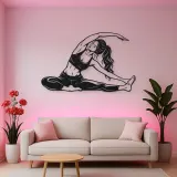 Seated Side Stretch Metal Wall Art | Movement Silhouette Decor