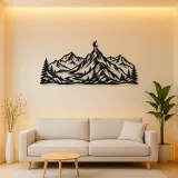 Climber Summit Moment Metal Wall Art | Nature Silhouette Decor