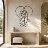 Heart Frame Lovers Metal Wall Art | Romantic Couple Decor - lifestyle view 3