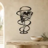 Ribbon Dancer Metal Wall Art | Movement Silhouette Decor - lifestyle view 3