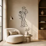 Standing Rose Model Metal Wall Art | Botanical Woman Wall Decor - lifestyle view 5