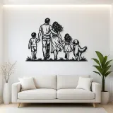 Family with Dog Metal Wall Art | Pet Lover Silhouette Decor