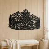 Buffalo Mountain Metal Wall Art | Wildlife Silhouette Decor - lifestyle view 5