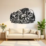 Wild Mustang Mountains Metal Wall Art | Equestrian Wall Decor