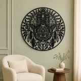 Protection Hand Metal Wall Art | Spiritual Boho Metal Decor - lifestyle view 2