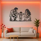 Baby First Steps Metal Wall Art | Family Silhouette Decor