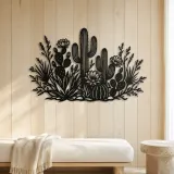 Cactus Desert Garden Metal Wall Art | Botanical Metal Wall Decor - lifestyle view 5