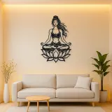 Meditation with Lotus Metal Wall Art | Movement Silhouette Decor