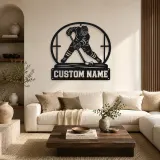 Personalized Ice Hockey Player Metal Wall Art - lifestyle view 5