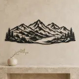 Soft Scandinavian Peaks Metal Wall Art | Modern Abstract Metal Decor - lifestyle view 3