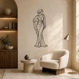 Draped Sleeve Pose Metal Wall Art | Fashion Figure Wall Decor - lifestyle view 5