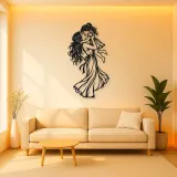 Single Mother Child Metal Wall Art | Family Silhouette Decor
