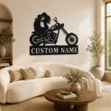 Décoration murale en métal personnalisée Couple Chopper