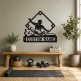 Personalized Baseball Player Sliding Home Metal Wall Art - lifestyle view 4