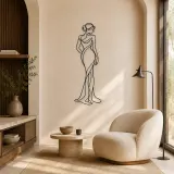 Standing Contrapposto Metal Wall Art | Feminine Figure Wall Decor - lifestyle view 5