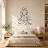 Seated Back Muse Metal Wall Art | Feminine Figure Wall Decor - lifestyle view 2