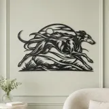 Greyhound Motion Metal Wall Art | Pet Lover Silhouette Decor - lifestyle view 2