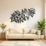 Botanical Woman Hand Metal Wall Art | Minimalist Woman Line Art