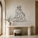 Seated Side Glance Metal Wall Art | Feminine Figure Wall Decor - lifestyle view 3