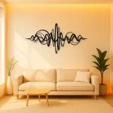 Continuous Sound Wave Metal Wall Art | Music Room Wall Decor
