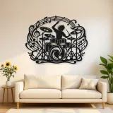 Drum Rhythm Circle Metal Wall Art | Modern Abstract Metal Decor