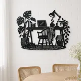 Desk and Lamp Metal Wall Art | Cozy Home Metal Decor - lifestyle view 4