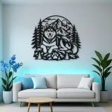 Husky Mountain Metal Wall Art | Pet Lover Silhouette Decor