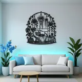 Hanging Plant Garden Metal Wall Art | Botanical Metal Wall Decor