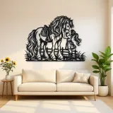 Pony and Child Metal Wall Art | Equestrian Wall Decor