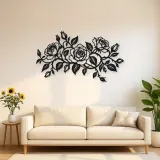 Rose Vine Embrace Metal Wall Art | Botanical Metal Wall Decor