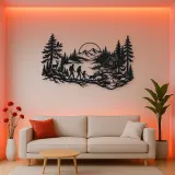 Woodland Family Walk Metal Wall Art | Family Silhouette Decor