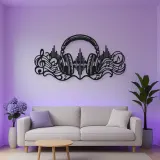 Headphones Sound Wave Metal Wall Art | Music Room Wall Decor