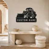 Personalized Large Wheel Loader Low Bucket Metal Wall Art - lifestyle view 3