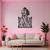 Balcony Embrace Metal Wall Art | Romantic Couple Decor