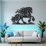 Friesian Mane Flow Metal Wall Art | Equestrian Wall Decor