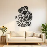 Homecoming Family Hug Metal Wall Art | Family Silhouette Decor