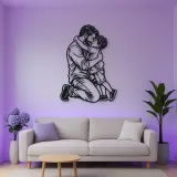 Single Father Child Metal Wall Art | Family Silhouette Decor